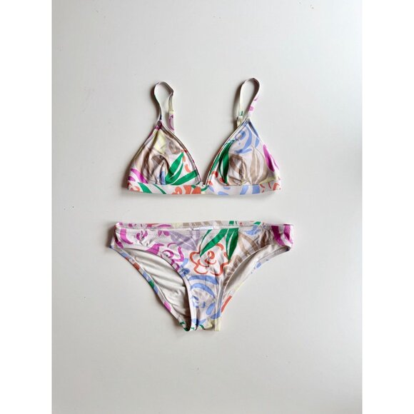 GAP Spring Floral Triangle Top Bikini Swim Set, Size S/M - Picture 3 of 11